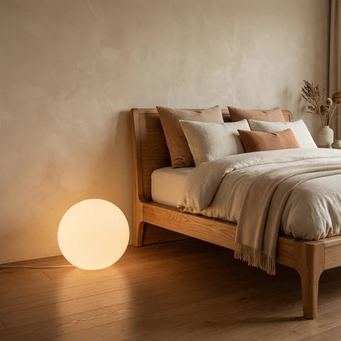 Globe Table Lamp Frosted Resin Marble Base – 2 Sizes | Qonforta