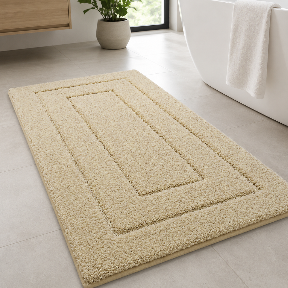 CloudStep Microfiber Bath Mat | Non-Slip TPR Backing | Qonforta