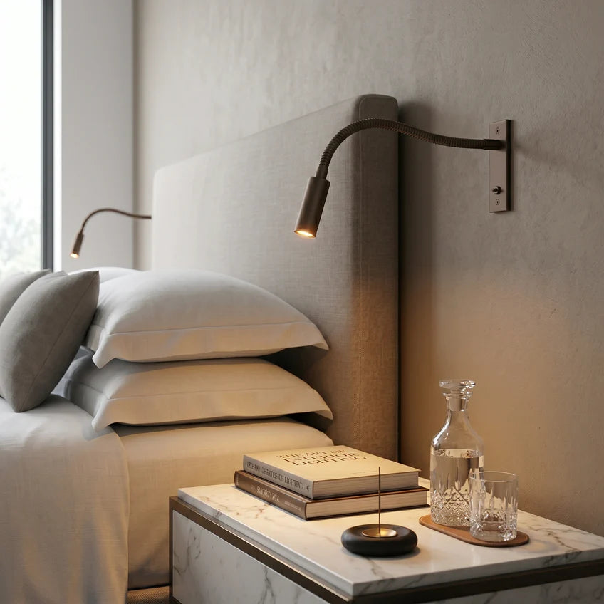 Adjustable Gooseneck Reading Wall Light | 3 Finishes | Qonforta