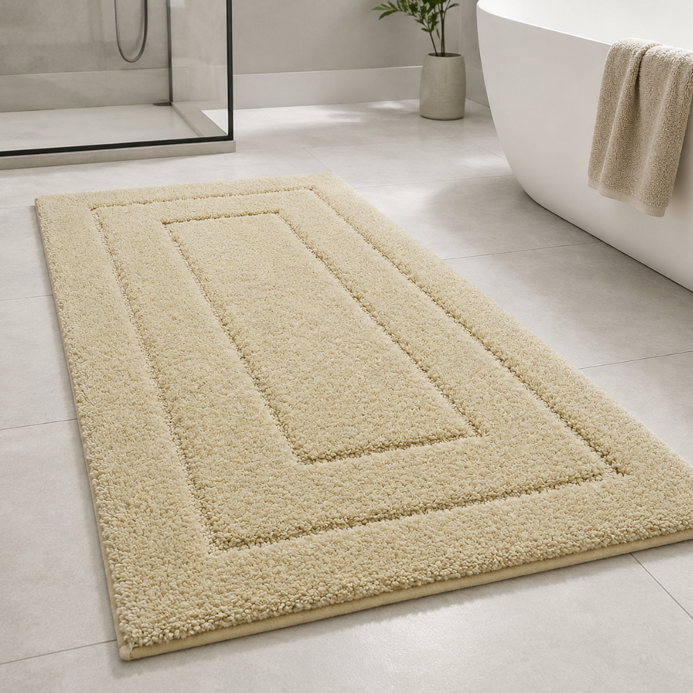 CloudStep Microfiber Bath Mat | Non-Slip TPR Backing | Qonforta