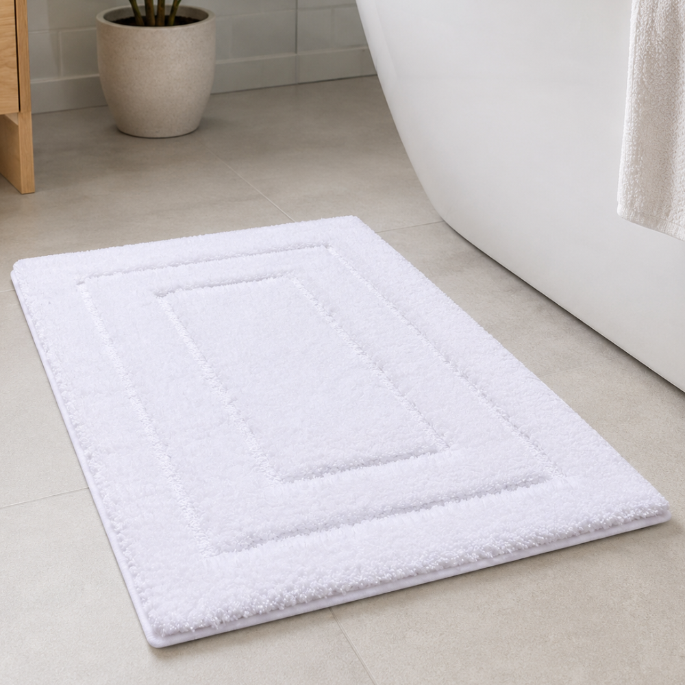CloudStep Microfiber Bath Mat | Non-Slip TPR Backing | Qonforta