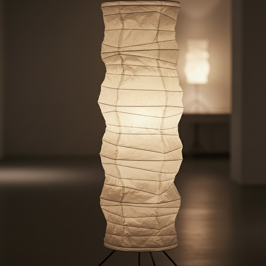 WabiSabi Rice Paper Floor Lamp Japandi Style | Qonforta