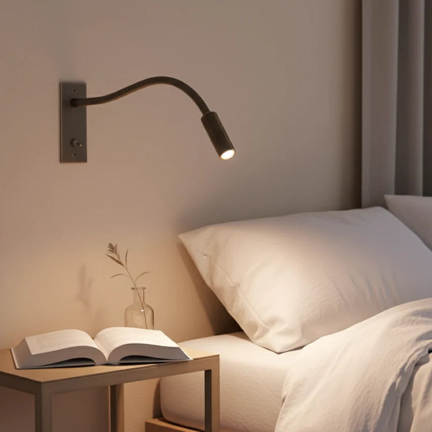 Adjustable Gooseneck Reading Wall Light | 3 Finishes | Qonforta
