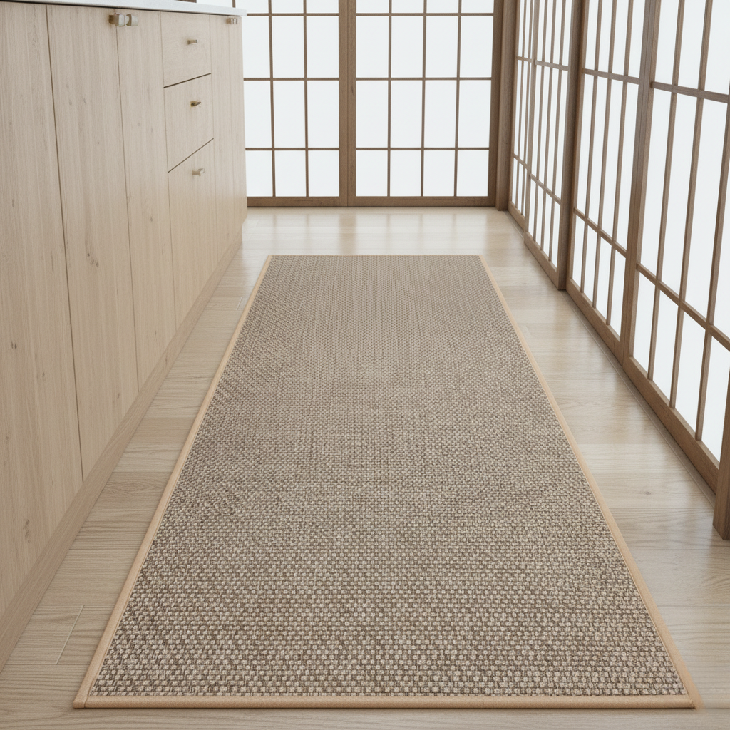 Woven Kitchen Mat | Non-Slip Rubber Backing | Qonforta