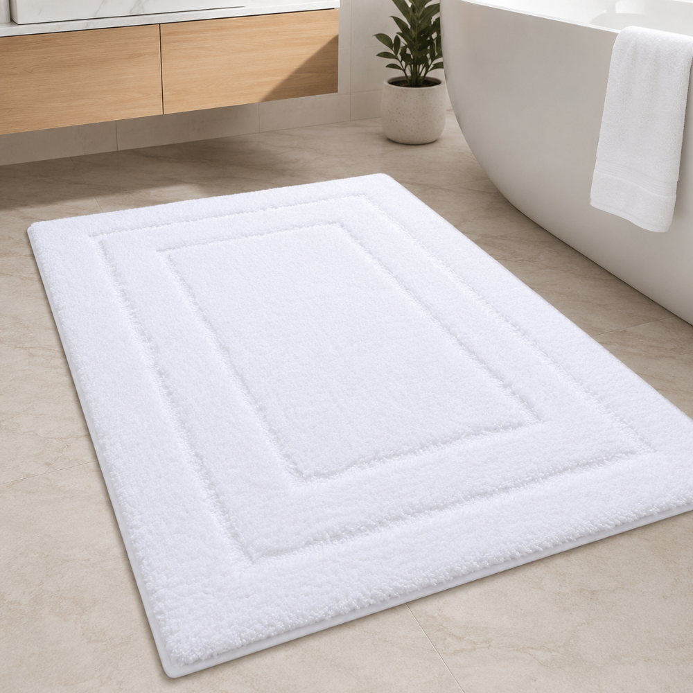 CloudStep Microfiber Bath Mat | Non-Slip TPR Backing | Qonforta