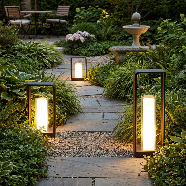 Outdoor Path Lantern Solar or Hardwired LED – 3 Sizes Black | Qonforta