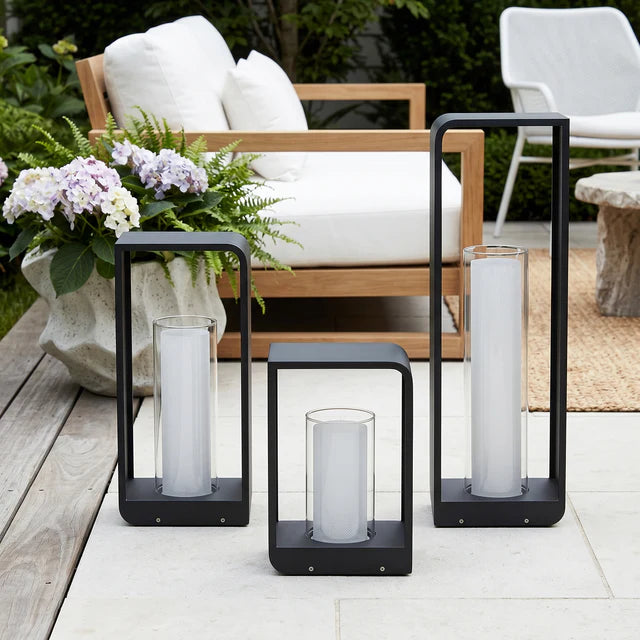 Outdoor Path Lantern Solar or Hardwired LED – 3 Sizes Black | Qonforta