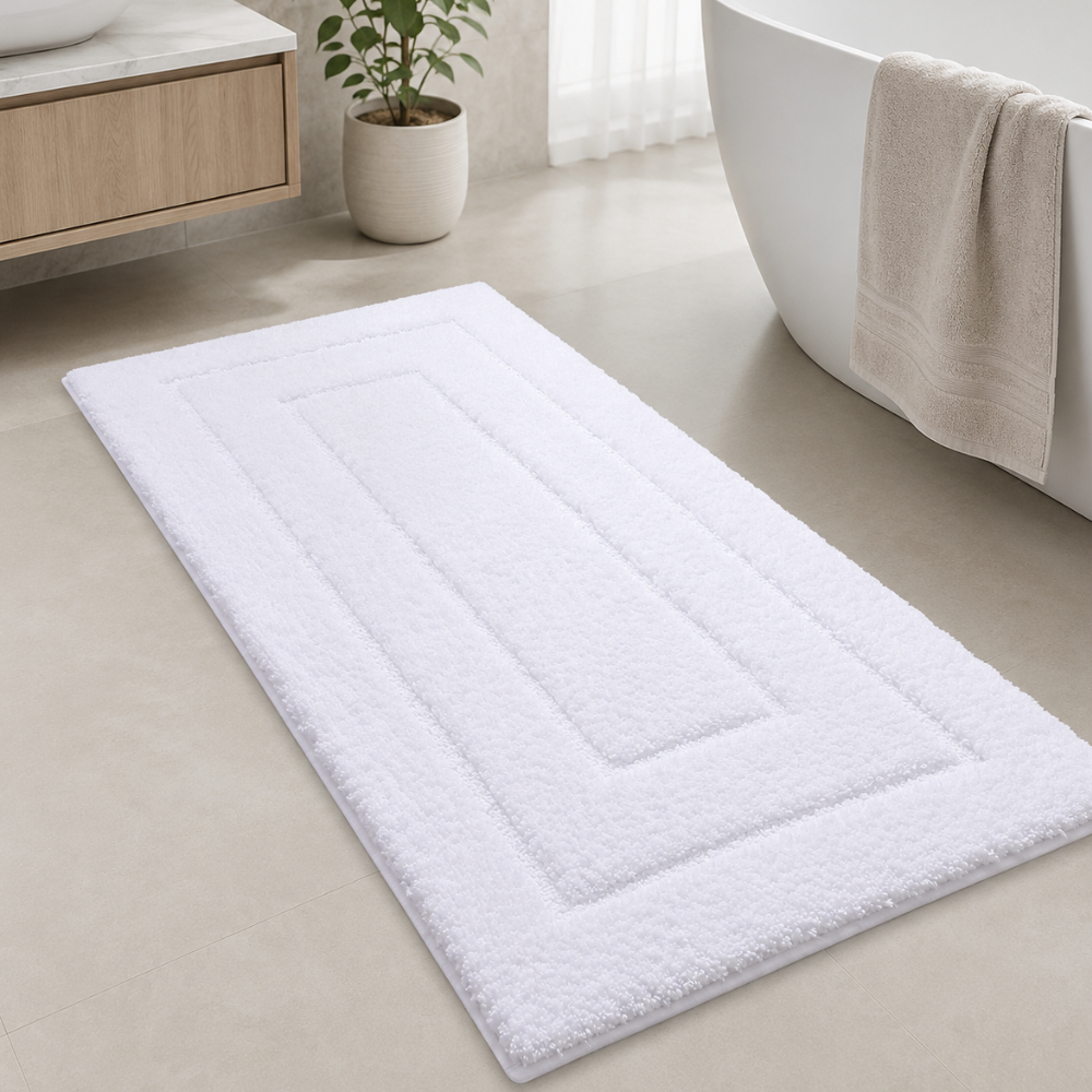 CloudStep Microfiber Bath Mat | Non-Slip TPR Backing | Qonforta