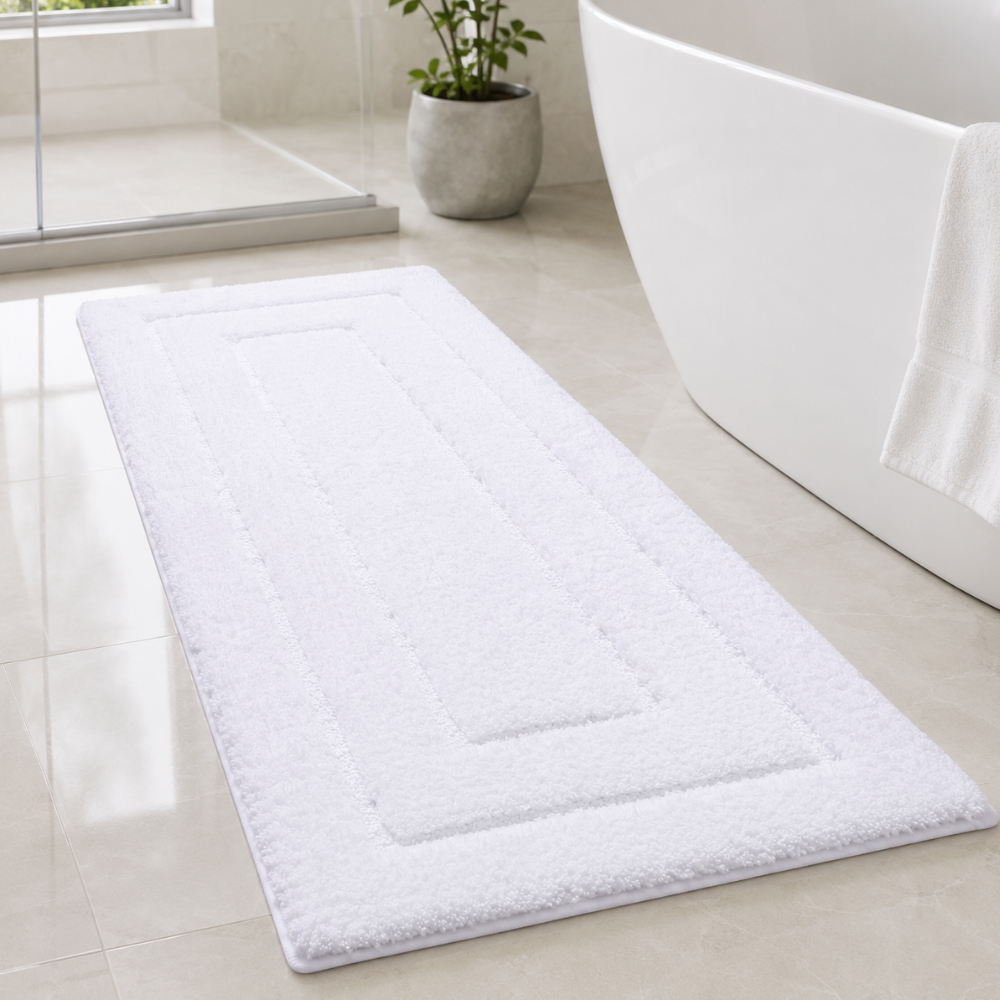 CloudStep Microfiber Bath Mat | Non-Slip TPR Backing | Qonforta