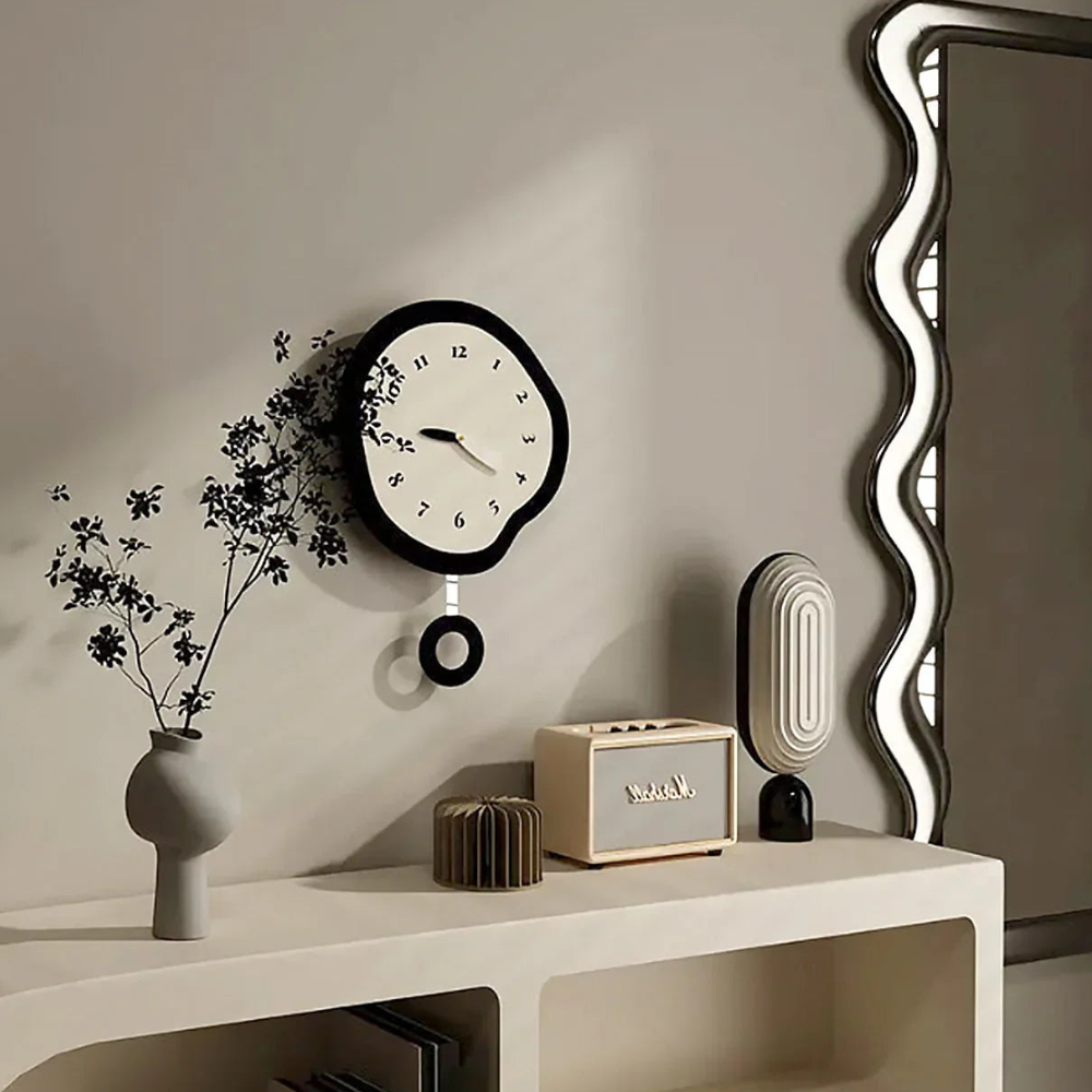 Warped Wall Clock | Silent Quartz Movement | Qonforta