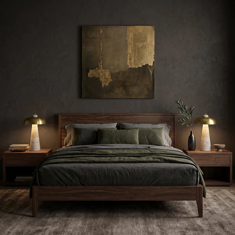 Siya Wireless Travertine Table Lamp | Gold, Brown & Black | Qonforta