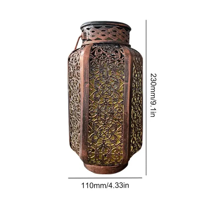 Solar Metal Lantern | Copper | Outdoor | IP44 | Qonforta