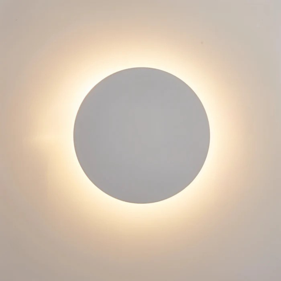 Hadro round LED wall light in white