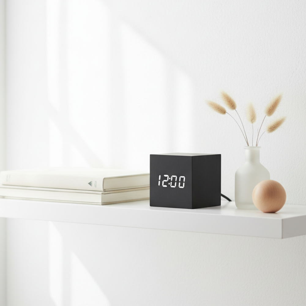 Wooden Sunrise Alarm Clock | Bamboo Finish | Qonforta