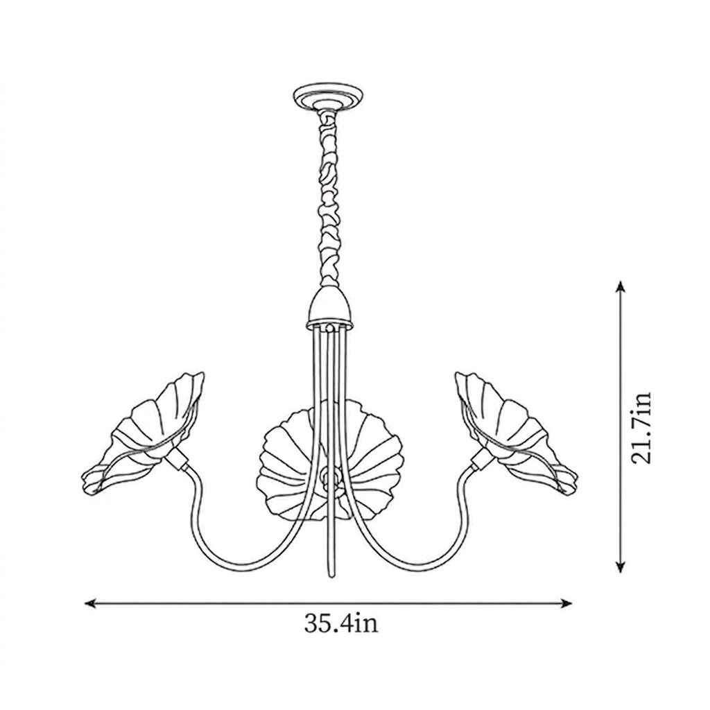 Floral Glass Chandelier Gold Frame | 2 Colors | Qonforta