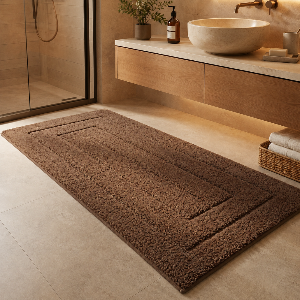 CloudStep Microfiber Bath Mat | Non-Slip TPR Backing | Qonforta