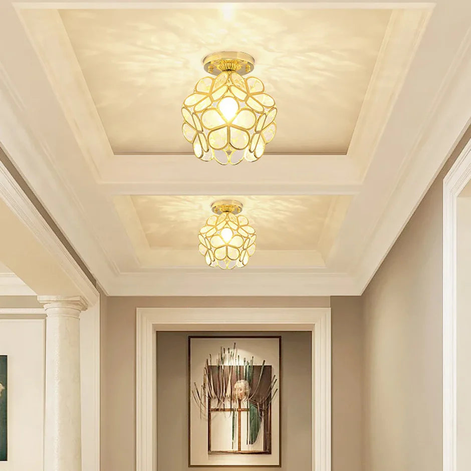 Crystal Petal Flush Mount Ceiling Light | Pink, Yellow & Green | Qonforta