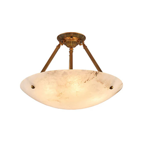 Alabaster Bowl Ceiling Light Semi-Flush – 3 Sizes | Qonforta