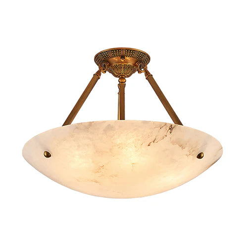 Alabaster Bowl Ceiling Light Semi-Flush – 3 Sizes | Qonforta