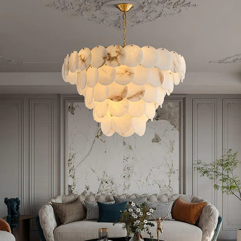 Alabaster Tiered Chandelier Multi-Layer – 6 Sizes | Qonforta