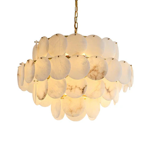 Alabaster Tiered Chandelier Multi-Layer – 6 Sizes | Qonforta