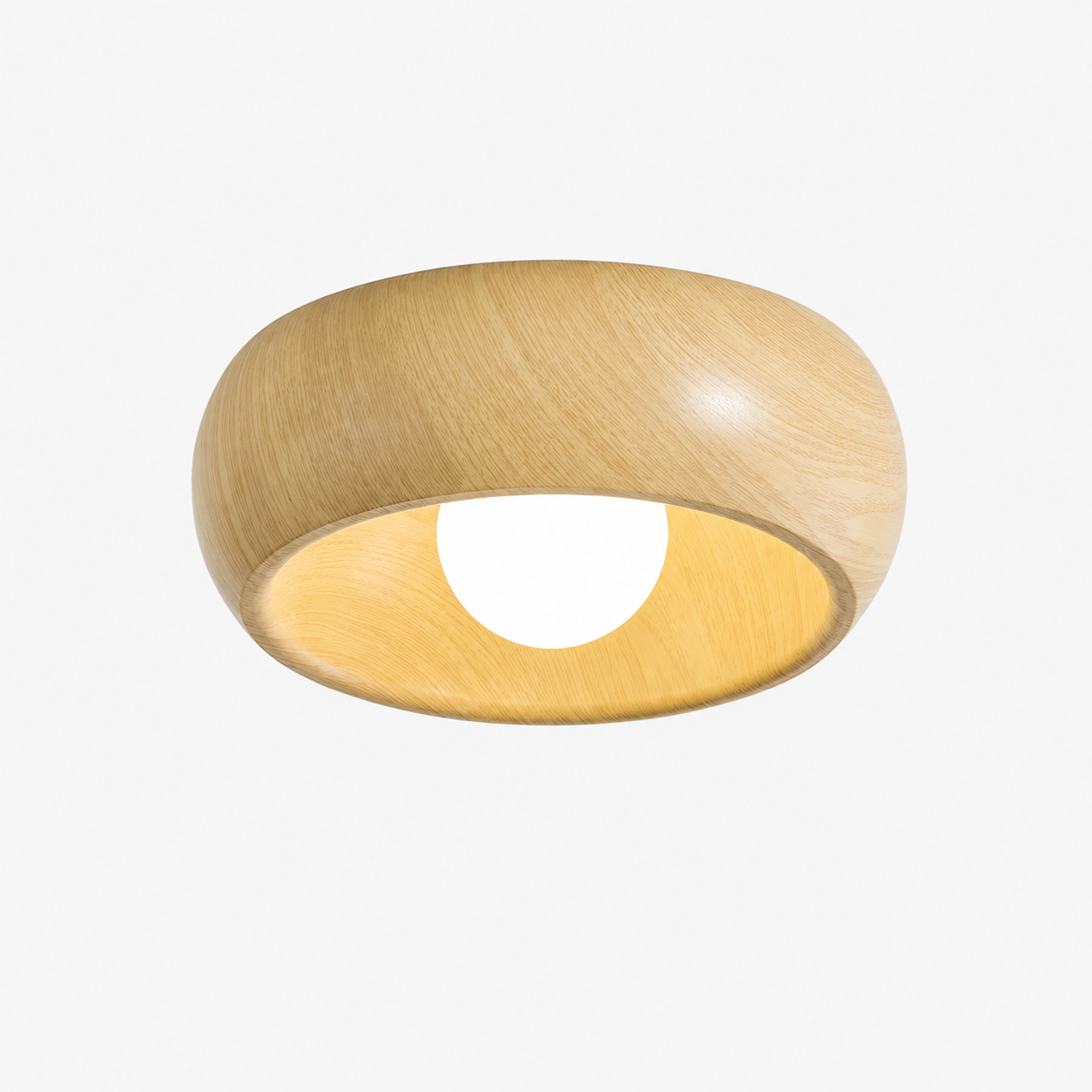 Wood Grain Flush Mount Ceiling Light Round – 2 Colors | Qonforta