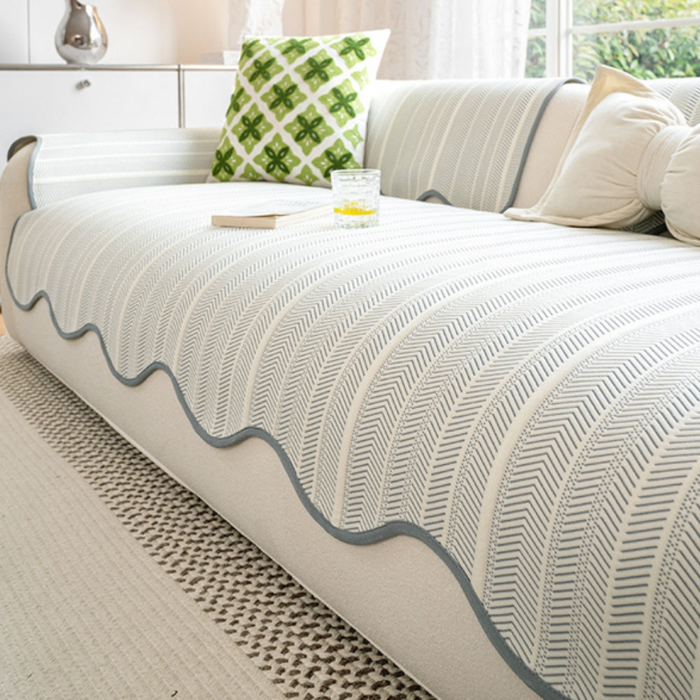 Aurivelle herringbone sofa cover in Mist Chevron