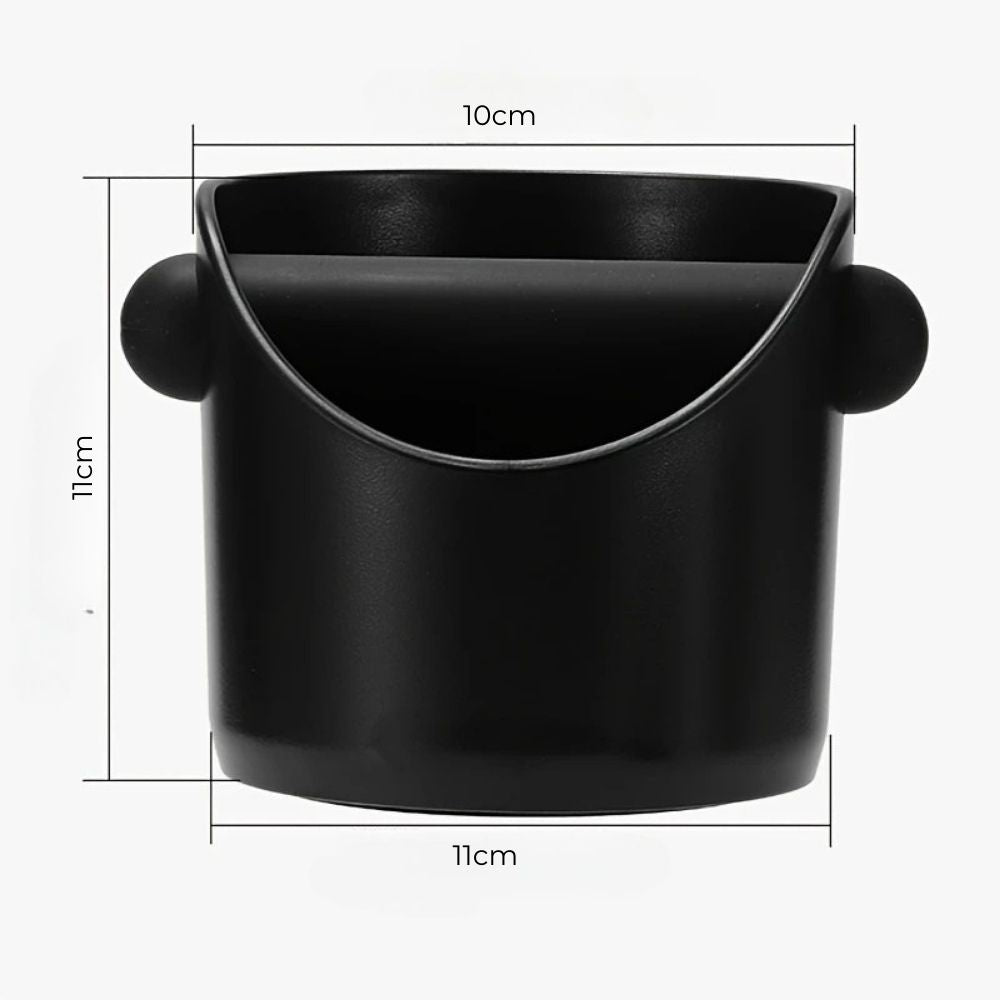 Espresso knock box drawing showing height and width