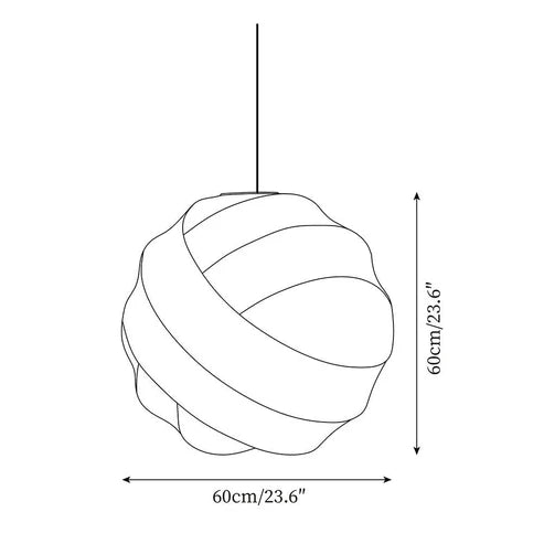 Fabric Ball Pendant Light Organic Globe – 4 Sizes | Qonforta