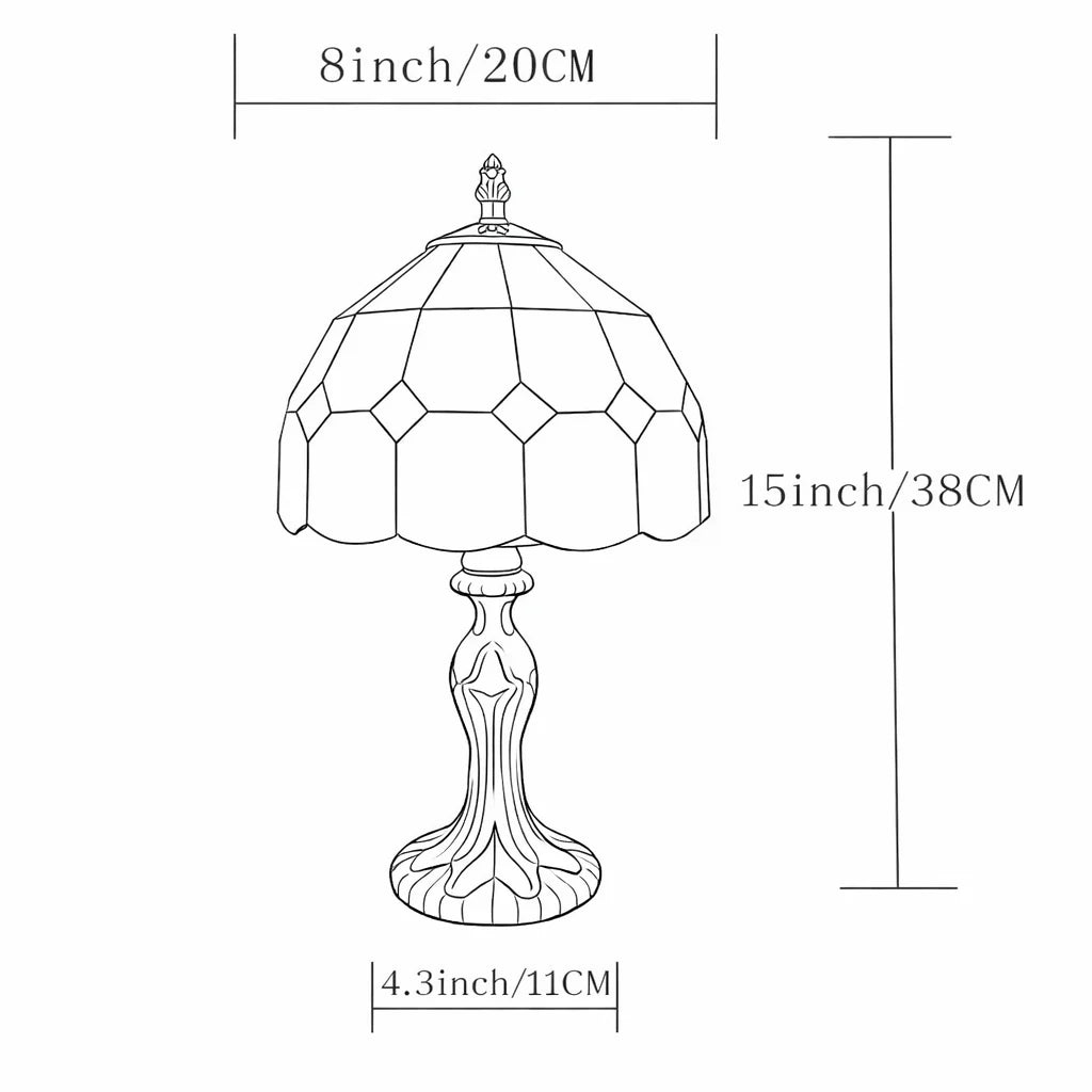 Stained Glass Table Lamp Tiffany Style – 4 Colors | Qonforta