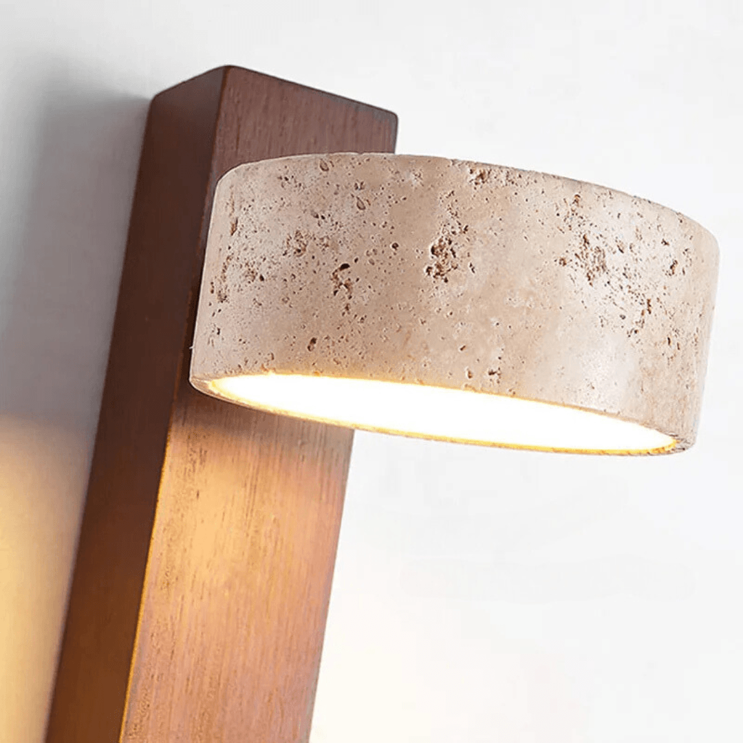 Marble Wall Sconce G9 LED Wabi-Sabi – 2 Wood Finishes | Qonforta