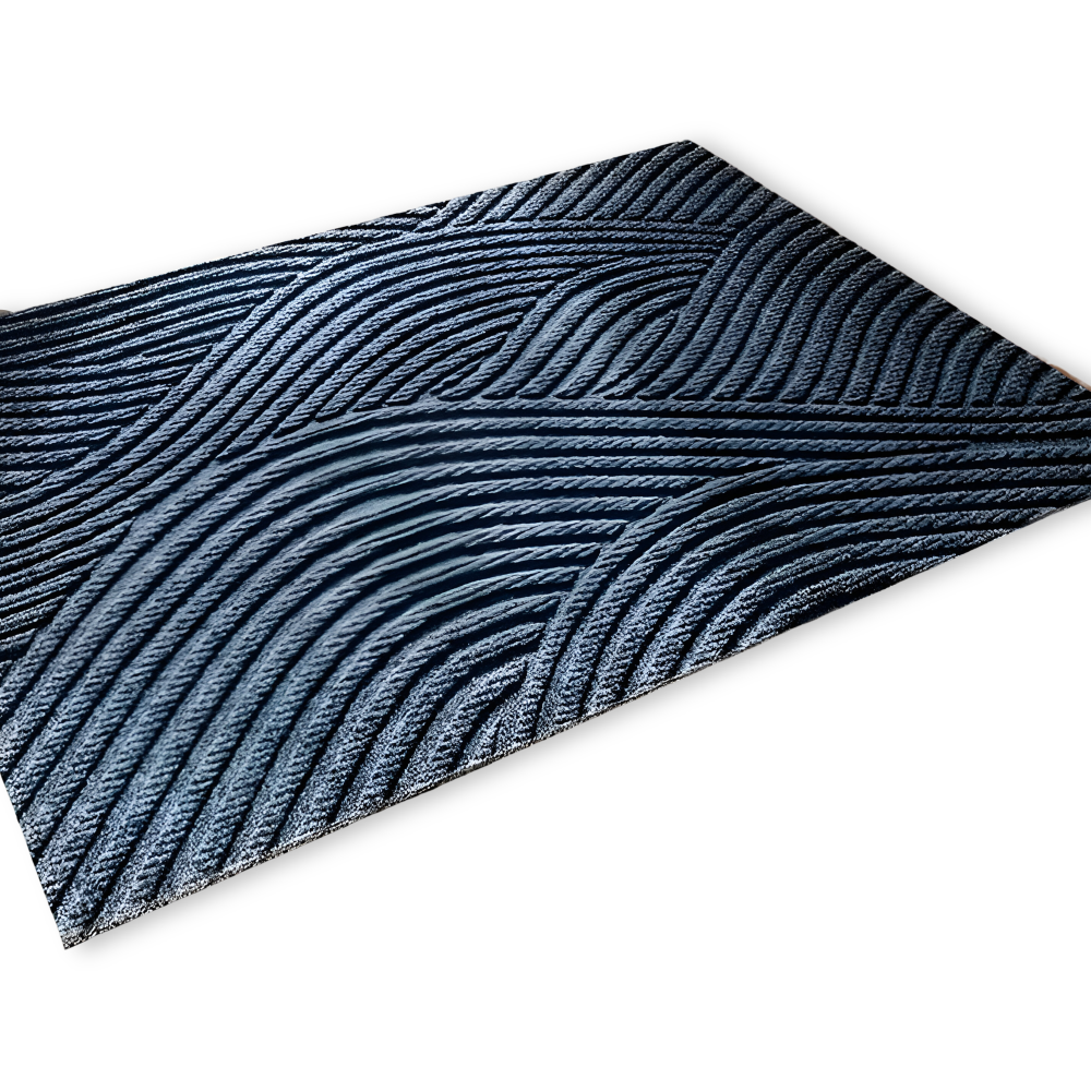 Linear PVC Doormat | Non-Slip Geometric Design | Qonforta