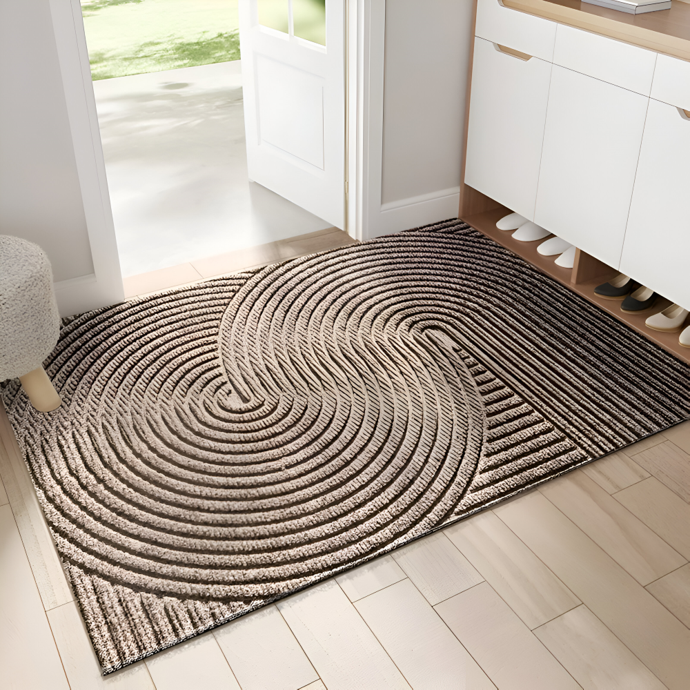 Linear PVC Doormat | Non-Slip Geometric Design | Qonforta