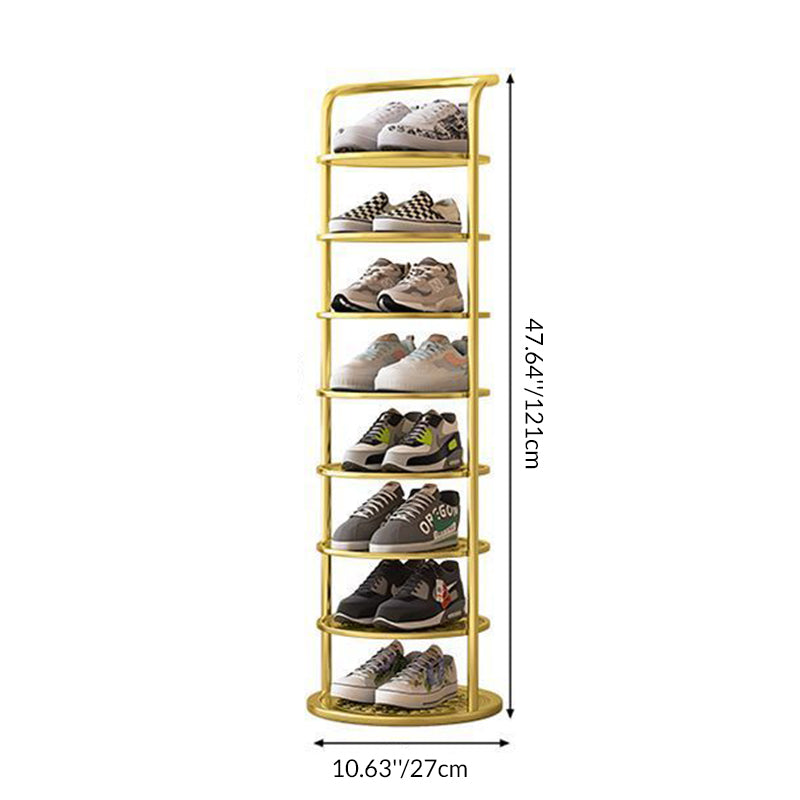 Rotating Shoe Rack Steel | Round 360 Turntable Shoe Tower | Qonforta