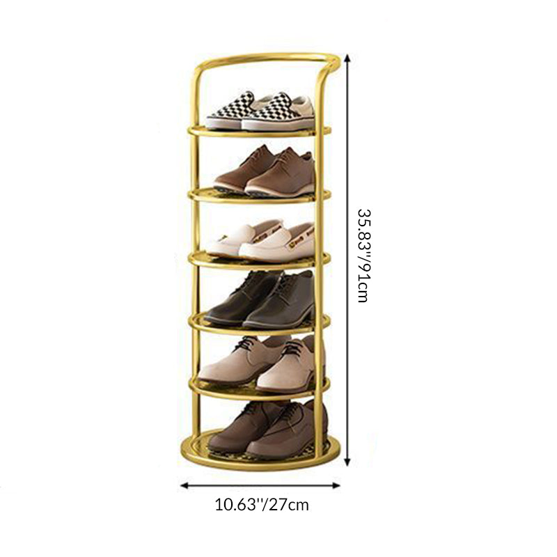 Rotating Shoe Rack Steel | Round 360 Turntable Shoe Tower | Qonforta