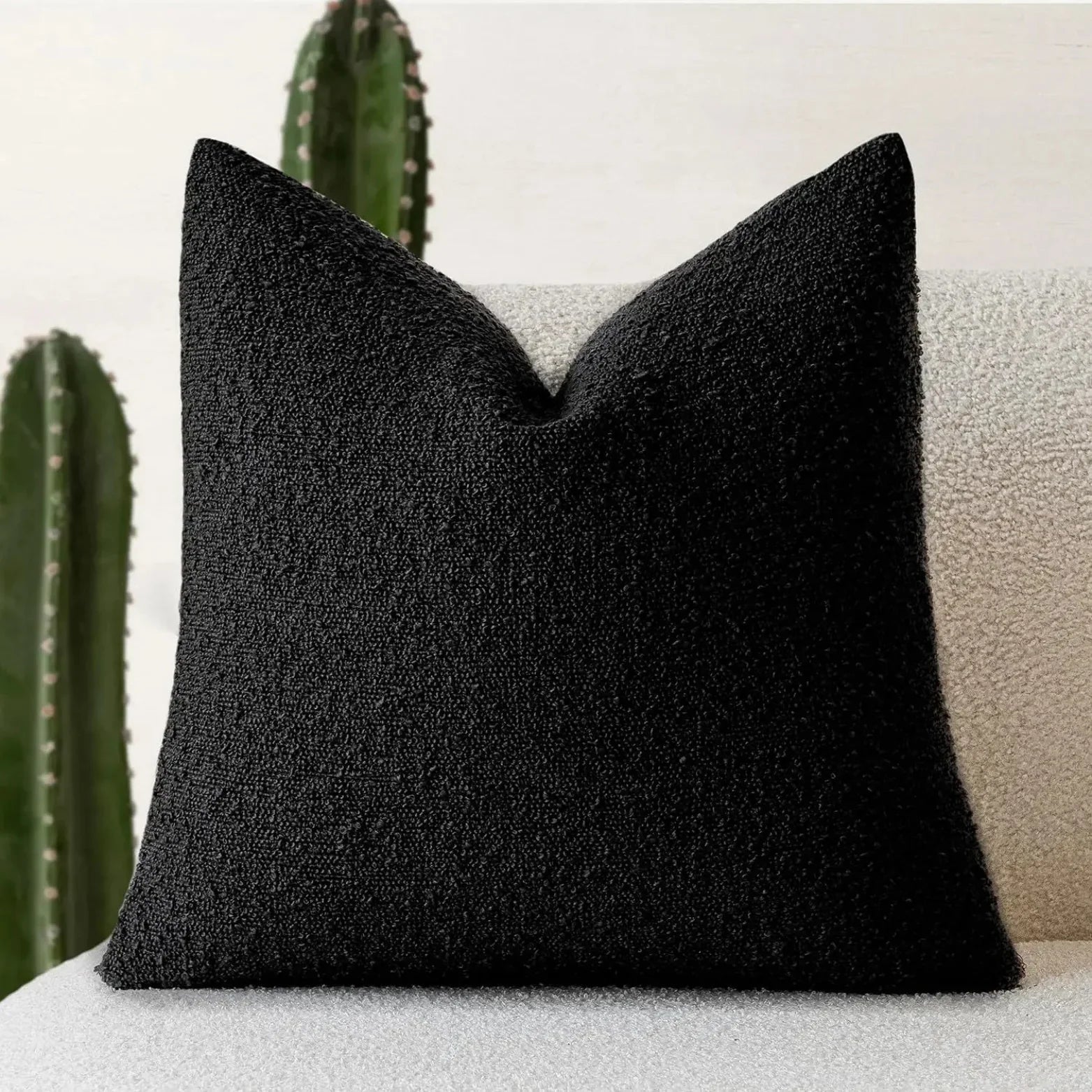 Boucle Throw Pillow Cover | Textured 18-Inch Cushion Cover | Qonforta