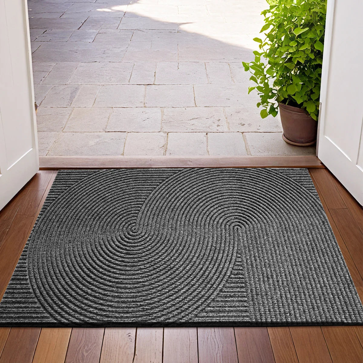 3D Groove Doormat | Wear-Resistant Polyester | Qonforta