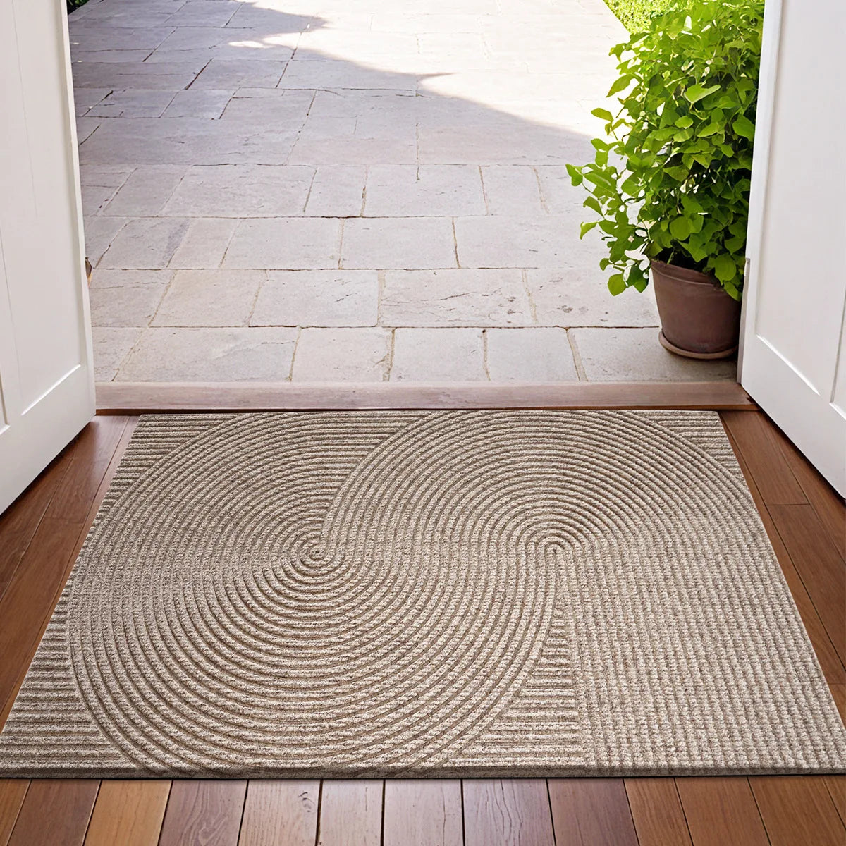 3D Groove Doormat | Wear-Resistant Polyester | Qonforta