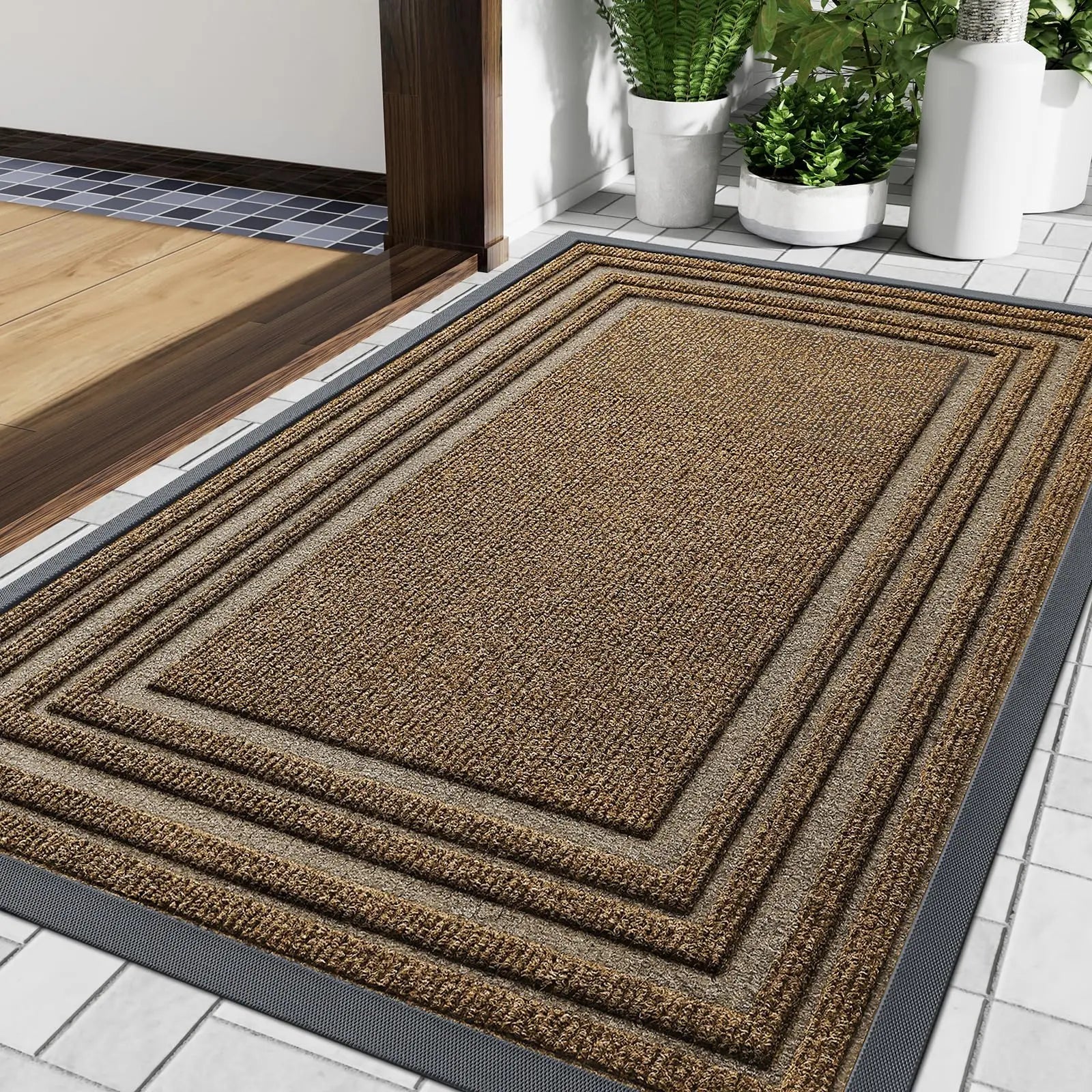 Heavy-Duty Rubber Doormat | Non-Slip All-Weather | Qonforta