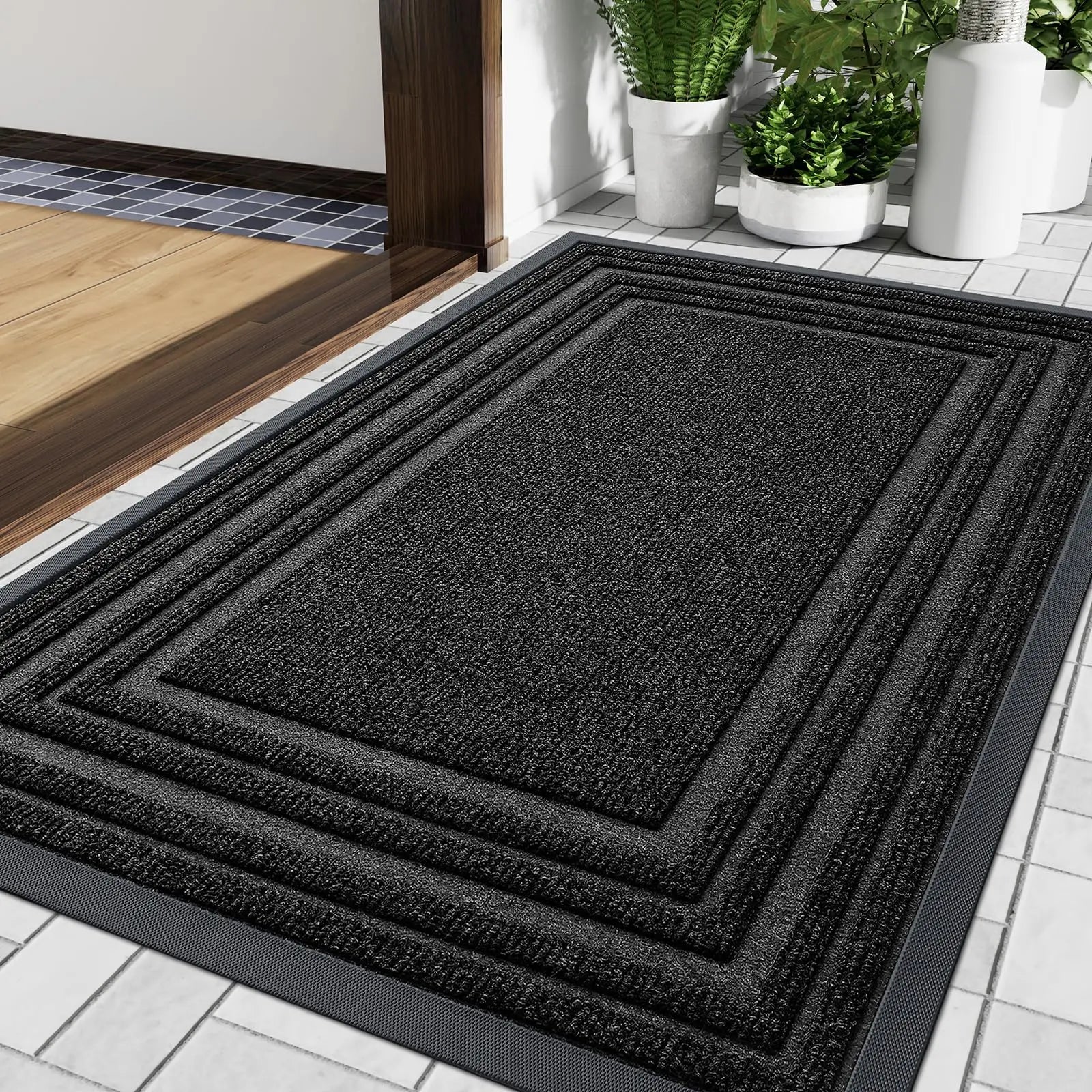 Heavy-Duty Rubber Doormat | Non-Slip All-Weather | Qonforta