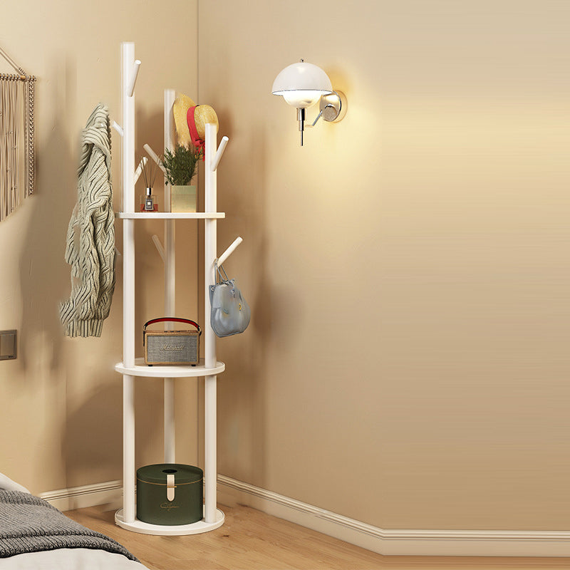 Wood Coat Rack Tree | Freestanding Hall Tree Stand | Qonforta