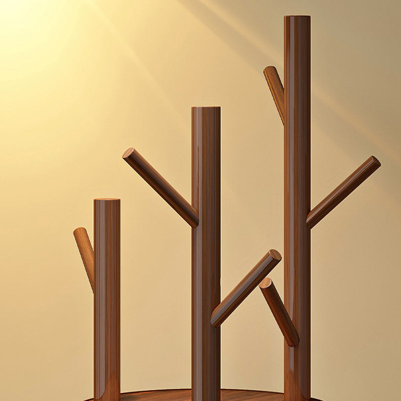 Wood Coat Rack Tree | Freestanding Hall Tree Stand | Qonforta