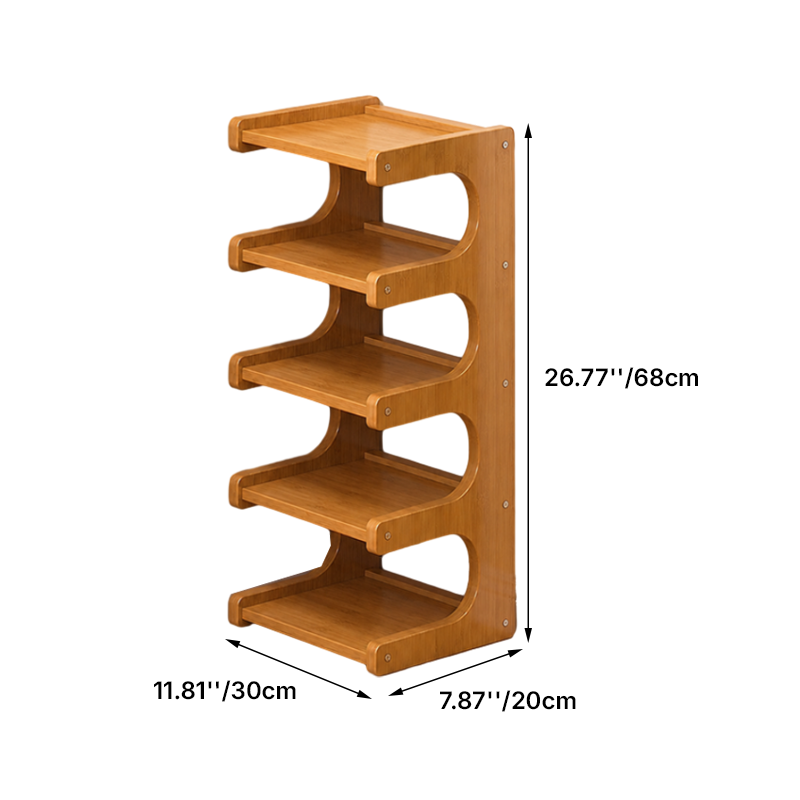 Wood Shoe Rack | Open Front Entryway Storage Tower | Qonforta