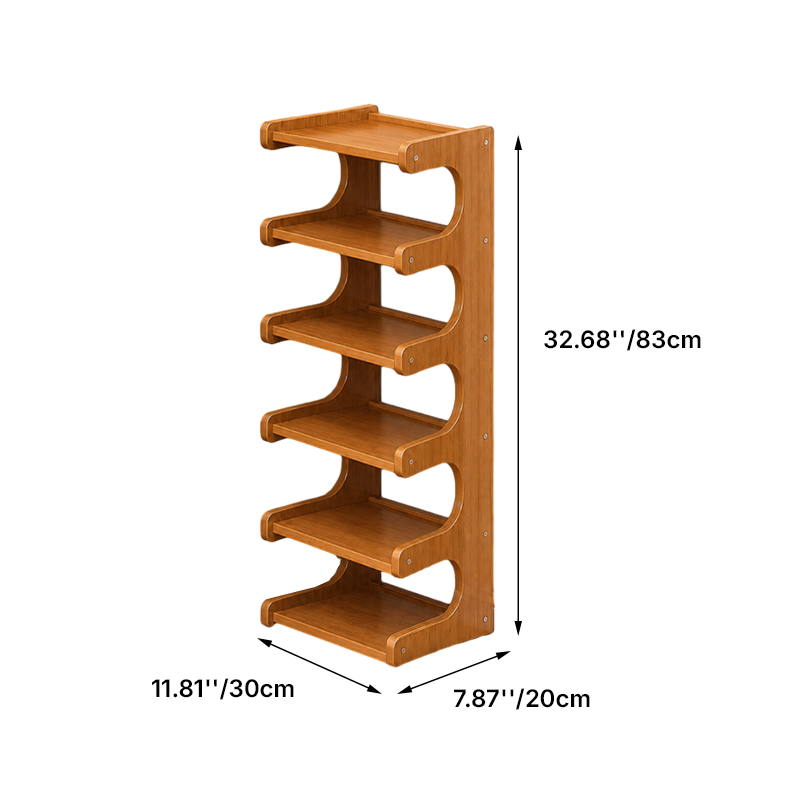 Wood Shoe Rack | Open Front Entryway Storage Tower | Qonforta