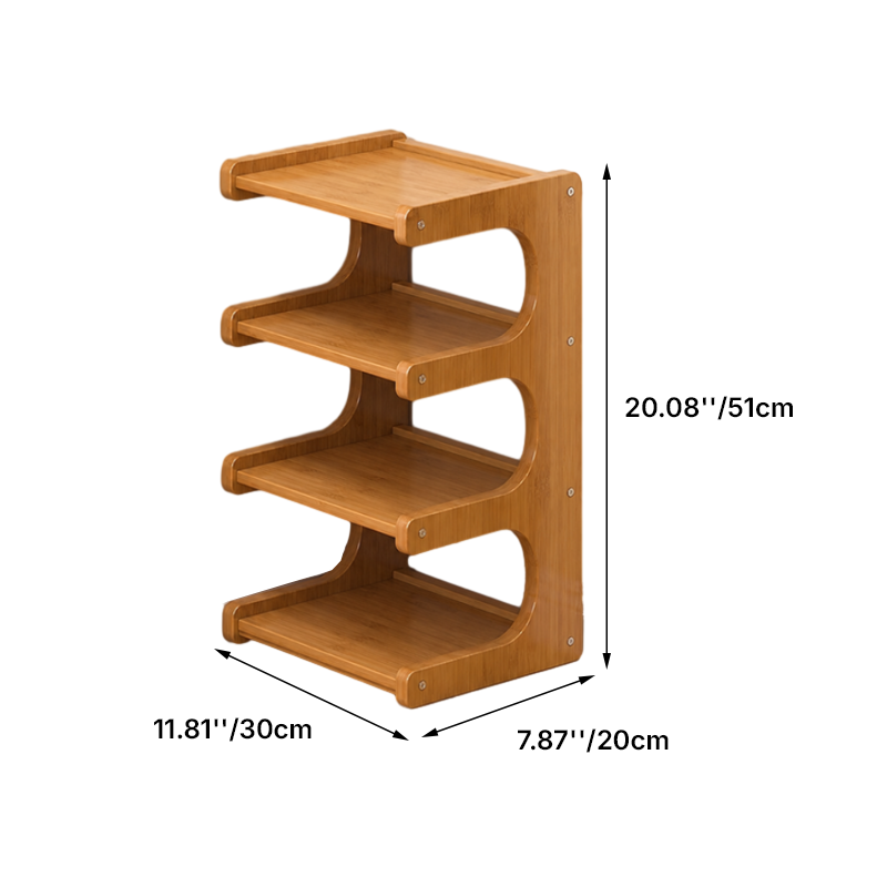 Wood Shoe Rack | Open Front Entryway Storage Tower | Qonforta