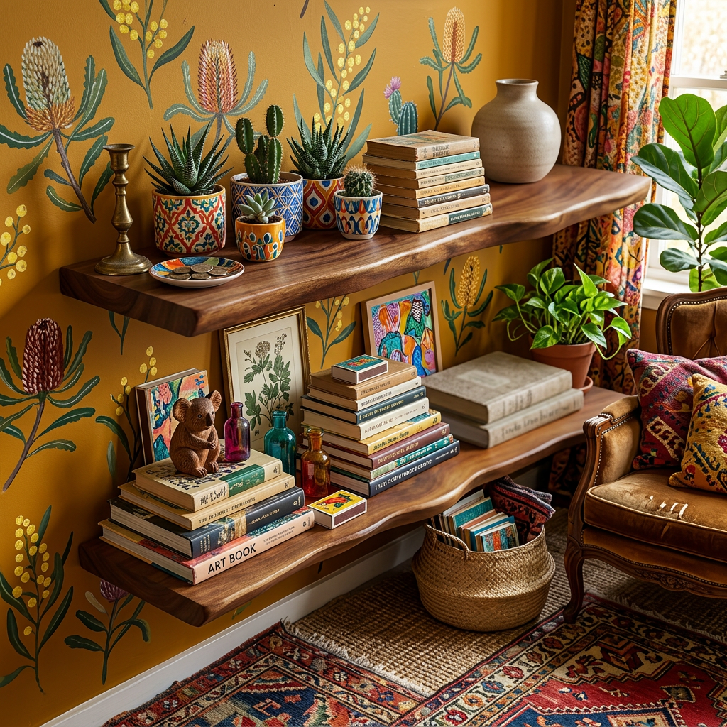 Live Edge Hardwood Floating Shelf | Solid Wood Wall Shelf | Qonforta