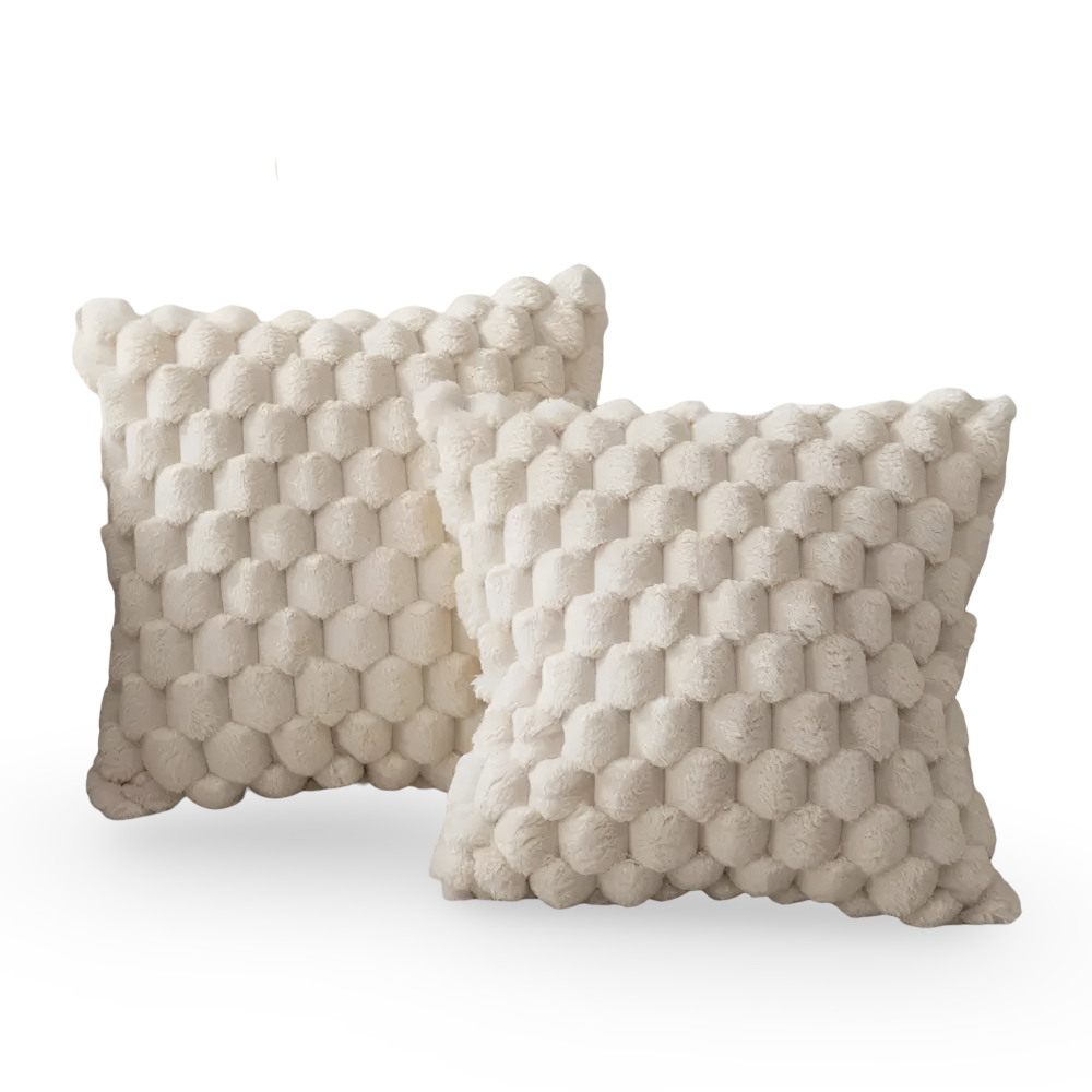 3D Bubble Cushion Cover | Textured Plush Throw Pillow Cover | Qonforta