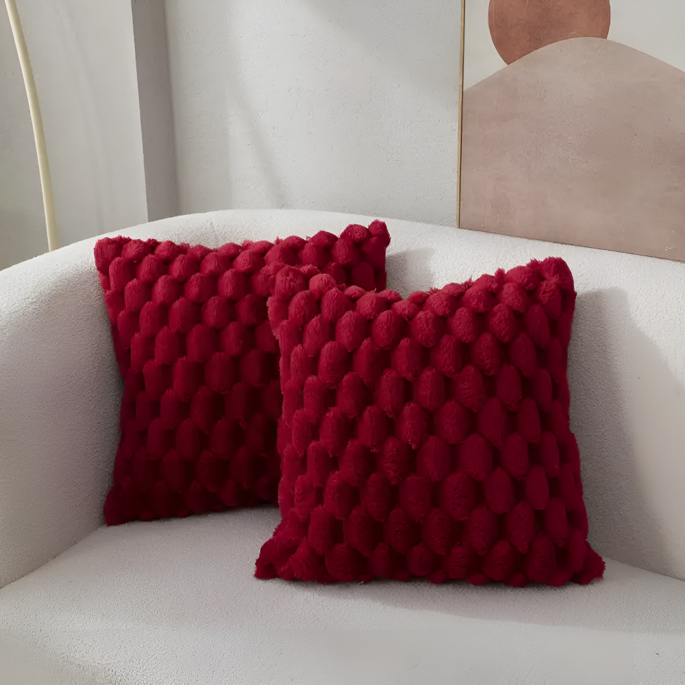 3D Bubble Cushion Cover | Textured Plush Throw Pillow Cover | Qonforta
