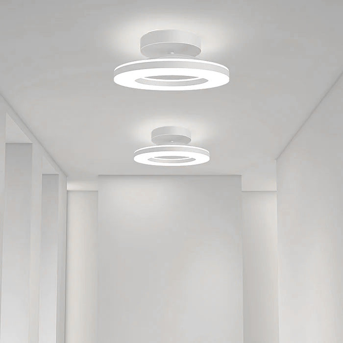 Flush Mount Ceiling Light Gold Iron | Modern LED Fixture, 3 Sizes | Qonforta