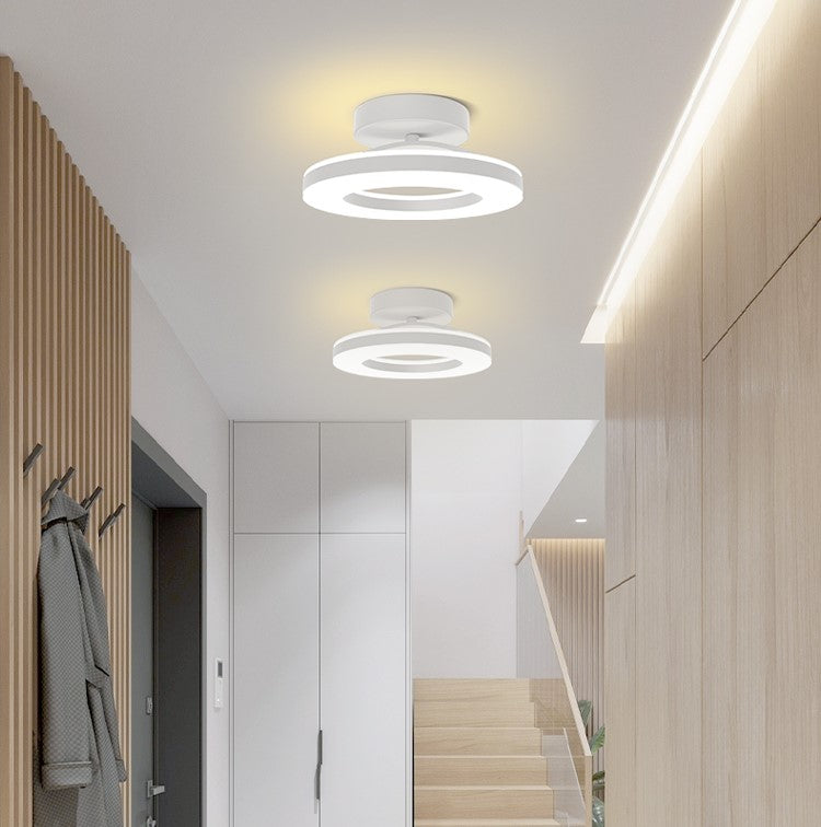 Flush Mount Ceiling Light Gold Iron | Modern LED Fixture, 3 Sizes | Qonforta